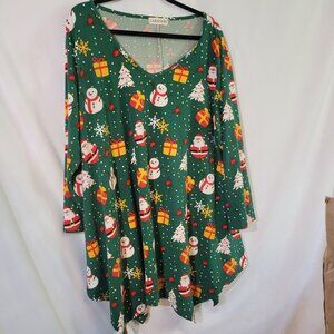 Larace V Neck Sharkbite Christmas shirt 4x PLUs